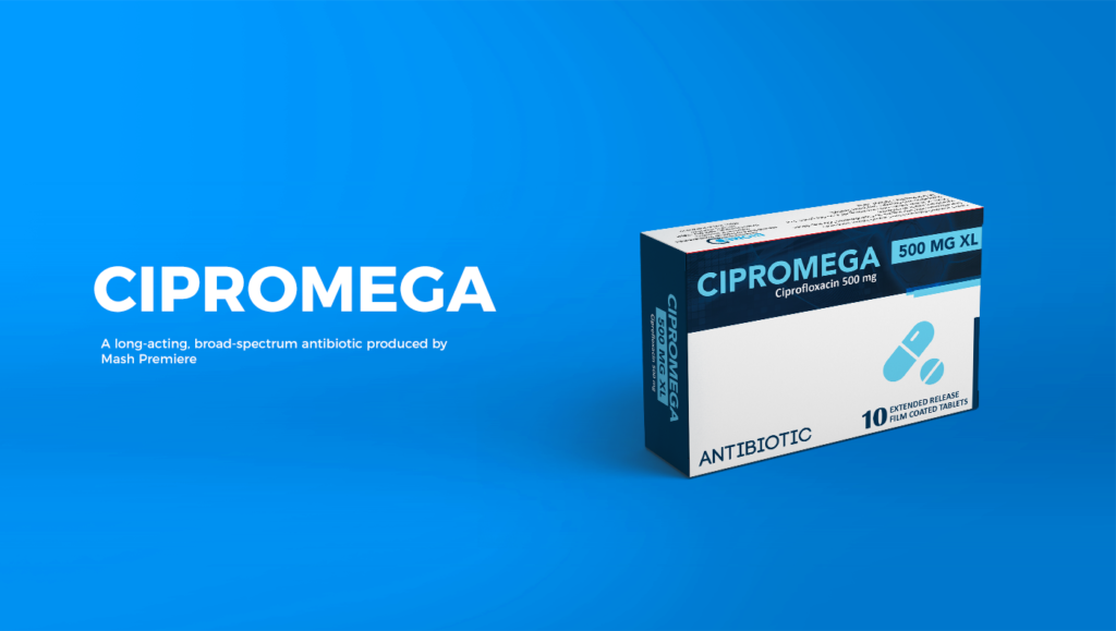 Cipromega a antibiotic medical designed for biomed for pharmaceuticals and cosmetics